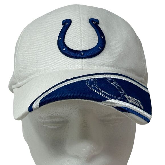 Indianapolis Colts Hat Cap NFL Football 6 Panel Strapback White - Picture 2 of 10